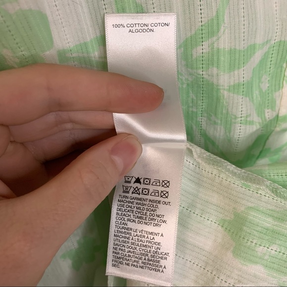 Lucky Brand Puff Sleeve Popover Blouse Green Multi Floral Size Extra Large NWT - Picture 9 of 13